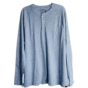 Faherty Mens 2XL Sky Blue Cloud‎ Cotton Long Sleeve Henley Tee NWT